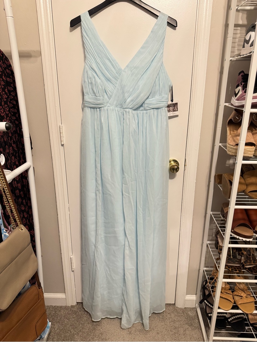Jessica Simpson light blue chiffon maxi dress size large